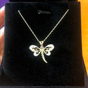 10K Dragonfly Two Tone Necklace